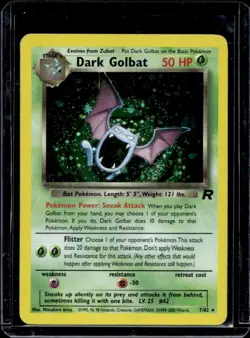 2000 Pokemon Team Rocket Dark Golbat Holo #7/82 - Image 1