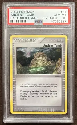 2004 Pokemon EX Hidden Legends Ancient Tomb Reverse Holo 87/101 PSA 10 Gem Mint - Image 1