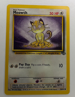 Pokemon Meowth Jungle Promo 56/64 Regular 1999 50 English Pokemon TCG - Image 1