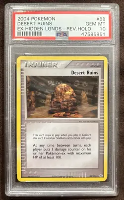 2004 Pokemon EX Hidden Legends Desert Ruins Reverse Holo 88/101 PSA 10 Gem Mint - Image 1