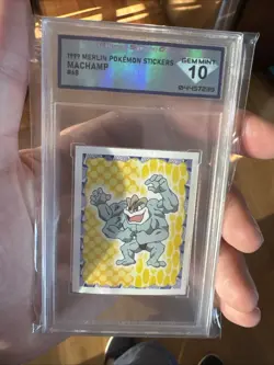 1999 Merlin Pokemon Stickers Machamp #68 DSG Gem Mint 10 - Image 1