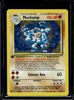 1999 Pokemon 1st Edition Machamp Holo #8/102 - Image 1