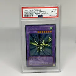 2002 Yu-Gi-Oh! Curse of Dragon PSA 6 / Gaia The Dragon Champion PSA 5 LOB Unlim - Image 1