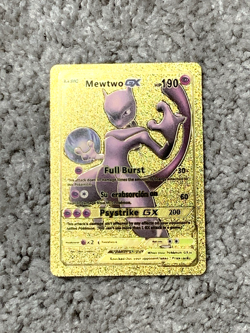 Mewtwo GX HP190 Full Burst Rare Gold Accent Foil Fan Art Cards - Image 1