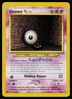 Pokemon Card Neo Destiny Unown [Q] 59/105 Uncommon - Image 1