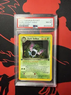 Pokemon Dark Golbat Holo TCG Card 7/82 1st Edition PSA 8 NM-Mint With Swirl - Image 1