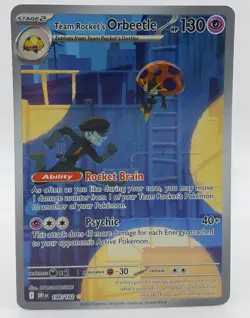 Pokemon Card Team Rocket's Orbeetle 198/182 Full Art Illustration Rare Destined - Image 1