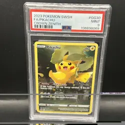 Pokemon Pikachu TCG Crown Zenith: Galarian Gallery Holo Rare Card GG30/GG70 PSA9 - Image 1