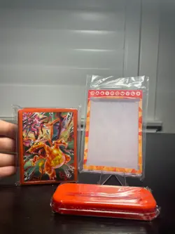 *SEALED* Pokemon Charizard ex Magnetic Card Holder Stand + 65x Card Sleeves NEW - Image 1