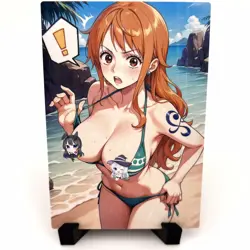 One Piece Nami Sexy Bikini Anime Waifu Girl Doujin Lewd Goddess Story Art Card - Image 1