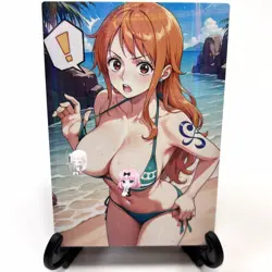 One Piece Nami Sexy Bikini Anime Waifu Girl Doujin Lewd Goddess Story Art Card - Image 2