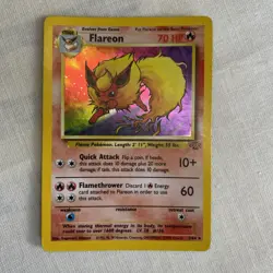 Pokemon Flareon Holo 3/64 Jungle 1999 WOTC Vintage Holographic Card - Image 1