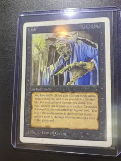 1993 WotC MAGIC the Gathering UNLIMITED light/medium play LICH near mint - Image 5