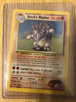 Pokemon Brock's Rhydon -Holo Rare- Gym Heroes #2/132 - Image 1