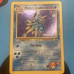 Pokemon TCG Misty's Seadra Prerelease Card 9/132 Gym Heroes Series NM - Image 1