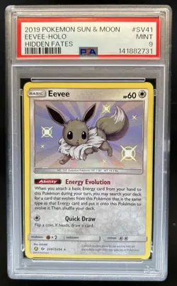 2019 Pokemon SM Hidden Fates Eevee #SV41/SV94 PSA 9 - Image 1