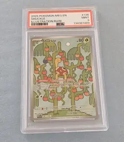 2025 POKEMON MEG EN-MEGA EVOLUTION ILLUSTRATION RARE #136 SHUCKLE PSA 9 - Image 1