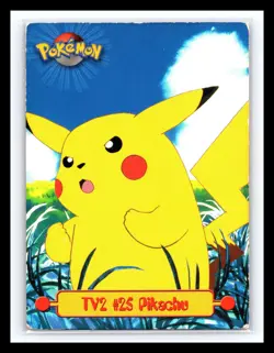 💥 PIKACHU 1999 Topps Pokemon TV Animation Edition Series 1 Blue Logo TV2 # 25 - Image 1