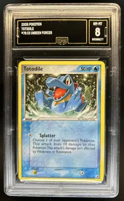2005 Pokemon EX Unseen Forces Totodile #78/115 GMA 8 - Image 1