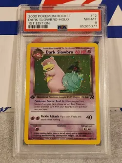 Pokemon 1st Edition Team Rocket Dark Slowbro Holo #12 - PSA 8 - Image 1
