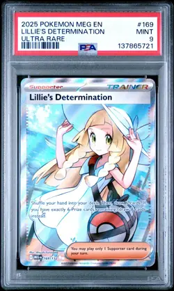 2025 Pokemon Lillie's Determination #169/132 Mega Evolution Ultra Rare PSA 9 - Image 1