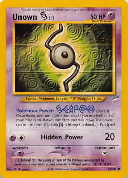 UNOWN [S] 87/105 C NEO DESTINY POKEMON UNLIMITED HP - Image 1