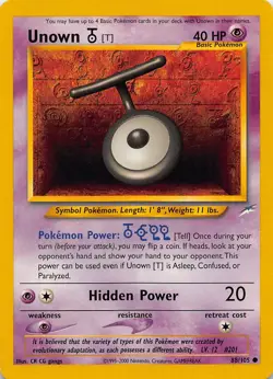 UNOWN [T] 88/105 C NEO DESTINY POKEMON UNLIMITED HP - Image 1