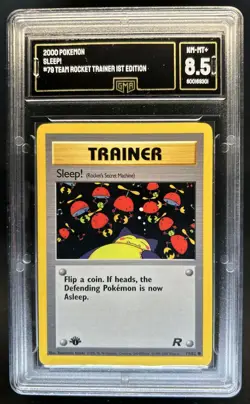 2000 Pokemon Team Rocket First Edition Sleep! #79/82 GMA 8.5 - Image 1