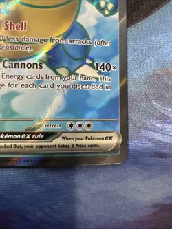 Pokemon TCG Blastoise EX 184/165 Scarlet & Violet Full Art Holo Ultra Rare - Image 4