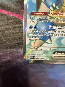 Pokemon TCG Blastoise EX 184/165 Scarlet & Violet Full Art Holo Ultra Rare - Image 5