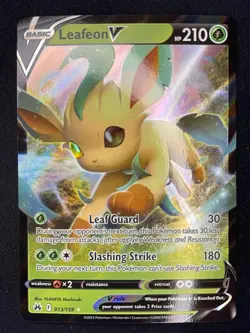 Pokemon Leafeon V Ultra Rare Crown Zenith 013/159 NM - Image 1