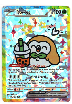 POKEMON - CHINESE DERP * ROWLET - CRACKED ICE FOIL HOLO - Image 1
