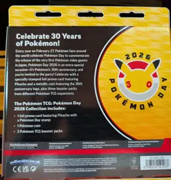 Pokemon Day 2026 Collection Box 30th Anniversary 3 Packs NEW/Factory Sealed - Image 2