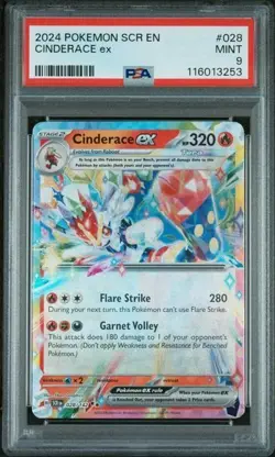 2024 POKEMON SCR EN-STELLAR CROWN #028 CINDERACE EX PSA 9 - Image 1