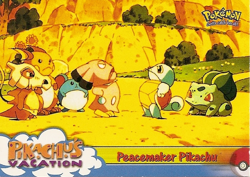 #46 Peacemaker Pikachu MP - Topps Pokemon Pikachu's Vacation Blue Logo - Image 1