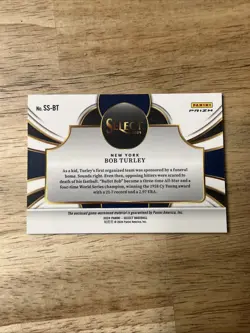 Bob Turley 2024 Panini Select Selective Swatches Sparks Prizm Patch Yankees - Image 2