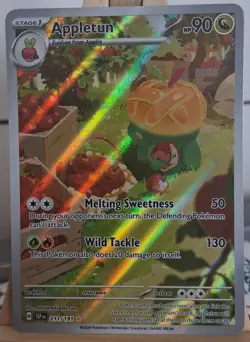 Pokemon TCG Appletun Card 211/191 Surging Sparks Illustration Rare - Image 1