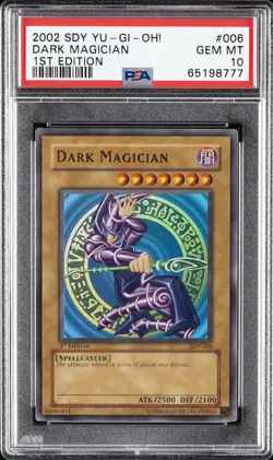 2002 YU-GI-OH! STARTER DECK: YUGI 1ST EDITION #006 DARK MAGICIAN PSA 10 - Image 1
