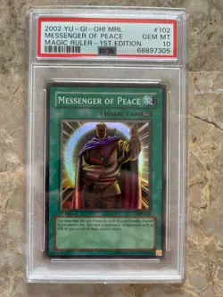 PSA 10 2002 Yugioh MRL Messenger of Peace Super Rare 1st Edition - Image 1