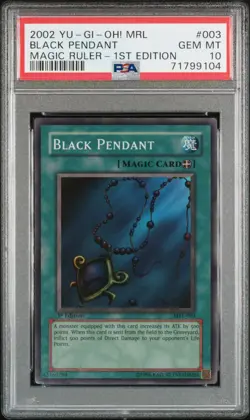 PSA 10 2002 Yugioh MRL Black Pendant Super Rare 1st Edition - Image 1