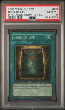 PSA 10 2003 Yugioh PGD Book of Life Super Rare 1st Edition - Image 1