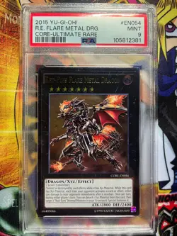 PSA 9 Yu-Gi-Oh Red-Eyes Flare Metal Dragon Ultimate Rare Unlimited - Image 1