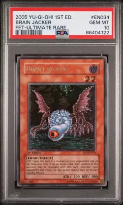 PSA 10 2005 Yugioh FET Brain Jacker Ultimate Rare 1st Edition (Pop 3!) - Image 1