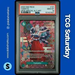 2023 ONE PIECE OP05 AWAKENING OF THE NEW ERA #OP01-121 YAMATO SP ALT ART PSA 10 - Image 1
