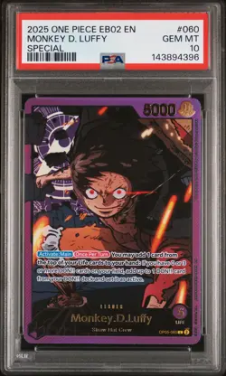 2025 ONE PIECE EB02-EXTRA BOOSTER -ANIME 25TH COLLECTION- MONKEY D. LUFFY PSA 10 - Image 1
