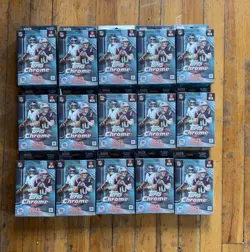 Lot of 15 - IN HAND - 2025 Topps Chrome Football Hanger Box - Factory Sealed! - Image 1