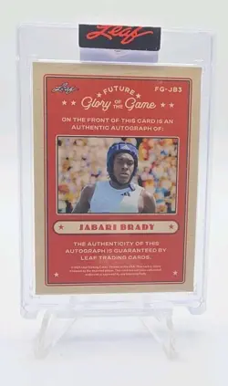 2025 Leaf Glory of the Game Future 16/25 Jabari Brady #FG-JB3 Auto - Image 2