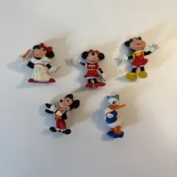 Disney Applause Lot Of 5 Figures Mickey Minnie Mouse Cake Toppers Vintage 1980s - Image 1
