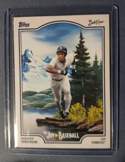 2025 Topps X Bob Ross the Joy of Baseball - Rickey Henderson #60 - Image 1