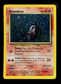 #2 Houndour 5/75 Neo Discovery 2001 Holo Rare WOTC Pokemon Card TCG - Image 1
